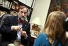 Hal Poe, Charles Colson professor of faith & culture, meets with a student in his office. - Photo by Kristi McMurry