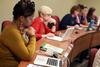Nursing students take notes during a lecture class.  - Photo by Kristi McMurry