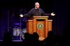 David S. Dockery, president of the university, opens the Fifth Year Remembrance chapel, which was a time of praising God for his provision after the 2008 tornado. - Photo by Kristi McMurry
