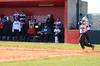DeShuni Sanders prepares to hit the ball during a Union softball game against Bethel University. - Photo by Anne Richoux