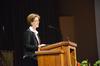 Cynthia P. Jayne, associate provost for intercultural and international studies, gives the address at the Founders' Day chapel. - Photo by Matt McDaniel