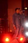 LeCrae performs in front of a packed house during the Homecoming concert. - Photo by Anne Richoux
