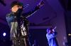Christian artist Canon and Grammy award winner LeCrae perform together during the Homecoming concert in the G.M. Savage Memorial Chapel.  - Photo by Anne Richoux