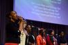 Bonay Mercer, freshman elementary education major, performs a solo with the MOSAIC choir during chapel. - Photo by Jacob Moore