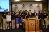 3/7/13 - The Enactus students pose for a picture after the Toy Design Expo in the Grant Center. - Matt McDaniel