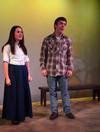 Amanda Nichols, freshman, and Andrew Graham, freshman digital media studies major, perform in Cotton Patch Gospel, which recasts the stories of Jesus into the language and culture of the mid-20th century South. - Photo by Olivia Wallace