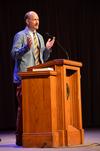 Brad Green, associate professor of Christian thought & tradition speaks during chapel. - Photo by Olivia Wallace