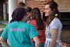 Erin Allen, sophomore social work major, chats with Kaelin Large, sophomore social work major during the residence life event Cooking with Class.  - Photo by Olivia Wallace