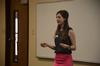 4/30/13 - Sarah Hill, senior business administration major, presents her research for the 10th annual Scholarship Symposium. - Matt McDaniel