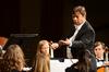 The first Union University orchestra plays a recital at First Baptist Church, conducted by Michael Mann, assistant professor of music. - Photo by Matt McDaniel