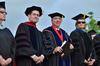 Special guest speaker Russell D. Moore and David S. Dockery, president of the university, watch as graduates proceed to the Great Lawn for Spring Graduation. - Photo by Morris Abernathy