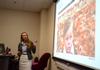 Claire Bassford, senior digital media studies major, presents on her experimentation with creating a responsive website during the 10th annual Scholarship Symposium. - Photo by Jacob Moore