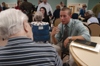 Senior Jeremy Warner spent time during the Day of Remembrance to visit with a resident at Bells Nursing Home. - Photo by Jonathan Blair
