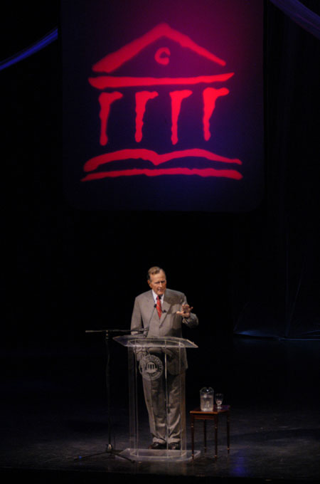 Former U.S. President George H.W. Bush spoke of faith, values and service at Union University's Eighth Annual Scholarship Banquet. 