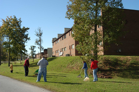 Many students chose to work on improving the looks of the campus during Day of Remembrance.
