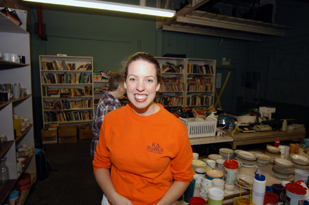 Senior Sarah Orr spent her Day of Remembrance filling thanksgiving baskets at the Regional Inter-Faith Association’s food warehouse.