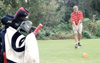 Freshman Gary Glapa concentrated on driving the ball at the Hidden Valley Golf Club. Glapa was preparing for the tournament Oct. 1 at Delta State Univ. in Cleveland, Miss. - Photo by Kristen Nicole Sayres
