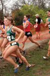 Senior Jannelle Campbell, elementary education major, pushes ahead of the pack of her competing runners. Campbell had the best finish of any of her fellow Bulldog runners. - Photo by Kristen Nicole Sayres