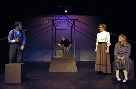 Patrick Myers, Jared New, Emily Brown & Jill Casey perform in <i>Metamorphasis</i>.
