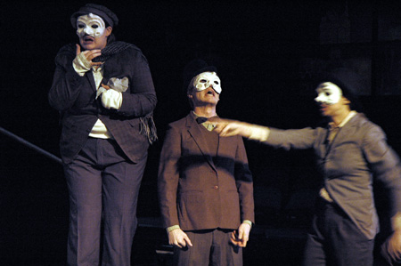 Lindsay Young, Andy Morris, & Katie Mathis perform in <i>Metamorphasis</i>.