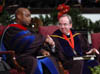 President Dockery thanked Barry Black, the 62nd chaplain of the U.S. Senate, for a spirited commencement address during the fall graduation ceremoney. - Photo by Morris Abernathy