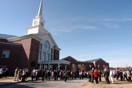 Family and friends enjoyed the unusually warm weather with their graduates shortly after fall graduation at West Jackson Baptist Church.