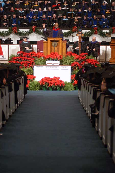 Barry Black delivered the commencement address to a record group of 275 graduates. That is the largest number of graduates since Union began the fall graduation in 1997.