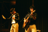 The Kings: Bailey as the King of Pop and Bean as the King of Rock n' Roll at their comedy show during New Student Orienation 2002. - Photo by Justin Veneman
