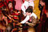 Union head coach Mark Campbell fires instructions during a time-out in the the first round of the 2005 NAIA National Tournament. - Photo by Morris Abernathy