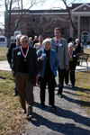 As a part of their 50th year reunion, members of the class of 1955 took a tour of the former Union campus where they had been students. - Photo by Morris Abernathy