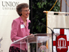 Former English professor Lousie Bentley returned to Union to address the Women's Auxiliary Spring Luncheon. - Photo by Morris Abernathy