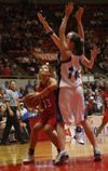 Union senior Stephanie Clark (33) takes a shot during the NAIA National Championship Game versus Oklahoma City.  Union won 67-63. - Photo by Kristen Nicole Sayres