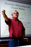 Biology professor James Huggins speaks on Environmental Ethics at the Urban Ecology Town & Gown Series. - Photo by Kathleen Murray