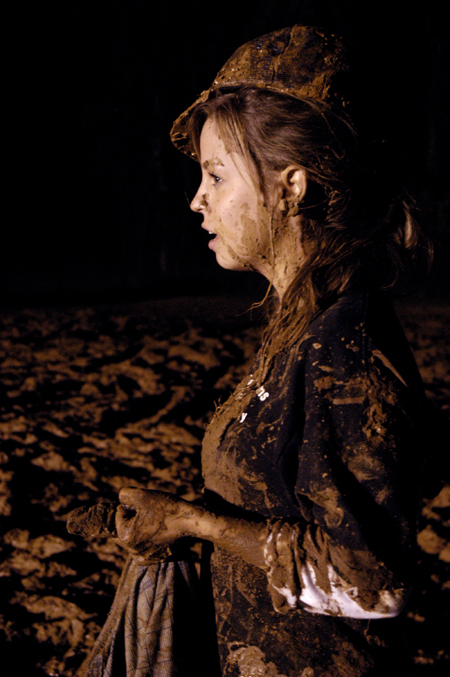 Junior Amanda Raley looks a little stunned after her experience at the Young Alums' Midnight Mudness.