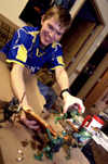Senior Adam Winters plays with his food during finals week. - Photo by Jonathan Blair