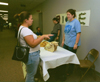 BIOME members take the opportunity to inform a new student about their work at the Campus Life Fair during New Student Orientation. - Photo by Kristen Hiller