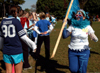 Sophomore Keely Hart rallies her fellow Zeta sisters during the Greek Olympics. - Photo by Kristen Hiller