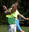 Intramural Ultimate Frisbee Action - LXA Justin Hutto and Onion Wesley Calvert collide. - Photo by Kristen Hiller