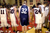 Union and Lambuth players take a minute to pray after their regular season contest. - Photo by Kathleen Murray