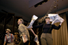 Members of SAC perform an excerpt from Newsies during the Variety Show. - Photo by Kathleen Murray