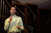Junior Joel Polk sings a melody for the Lambda Chi's entry at the Variety Show. - Photo by Kathleen Murray