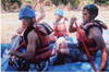 Senior Josh Howerton and Daniel Hall get ready to hit the rapids during Adventure Programs' white water rafting trip. - Photo by Cam Tracy