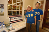 Alpha Tau Omega members Scott Talley (left) and Derek Jones work a table collecting money for Campus Crusade for Christ's Military Ministries.  - Photo by Morris Abernathy