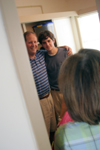 Johnny Waite of Vestavia Hills, Ala. and his parents document the moment during Freshman Move-In Day. - Photo by Kyle Kurlick