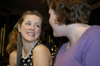 Juniors Lindsey Abell and Cassie Harris interact in the SAC Game Show during New Student Orientation. - Photo by Kathleen Murray