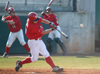 Steven Sweat makes contact with a pitch during the final weekend of the season at Union. - Photo by Steven Aldridge