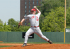Josh Moss pitches for Union in the semifinal game versus Trevecca Nazarene in the TranSouth Conference Tournament. - Photo by Julie Powell