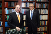 President Dockery visits with Dr. Charles Colson in the President's Office shortly before Dr. Colson spoke at Union. - Photo by Morris Abernathy