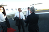 President Dockery welcomes Senator Bob Dole to Jackson earlier in the afternoon before the 9th Annual Scholarship Banquet. - Photo by Morris Abernathy