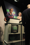 Freshman Mark Inman and Casey Yates help broadcasting practice for the Head2Head gameshow. - Photo by Heather Phillips